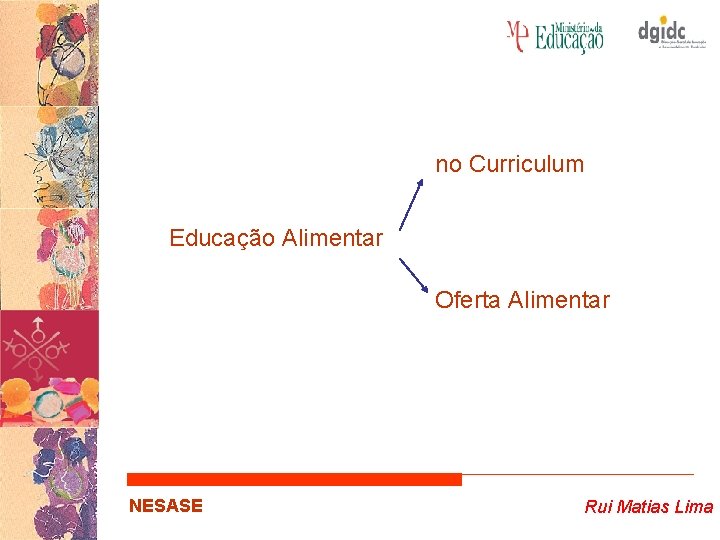 no Curriculum Educação Alimentar Oferta Alimentar NESASE Rui Matias Lima 