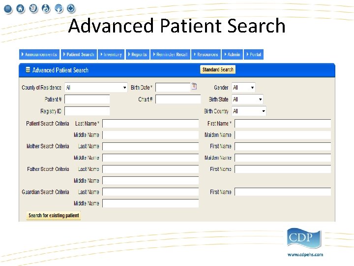Advanced Patient Search 