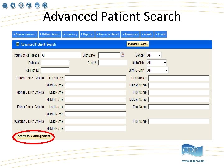 Advanced Patient Search 