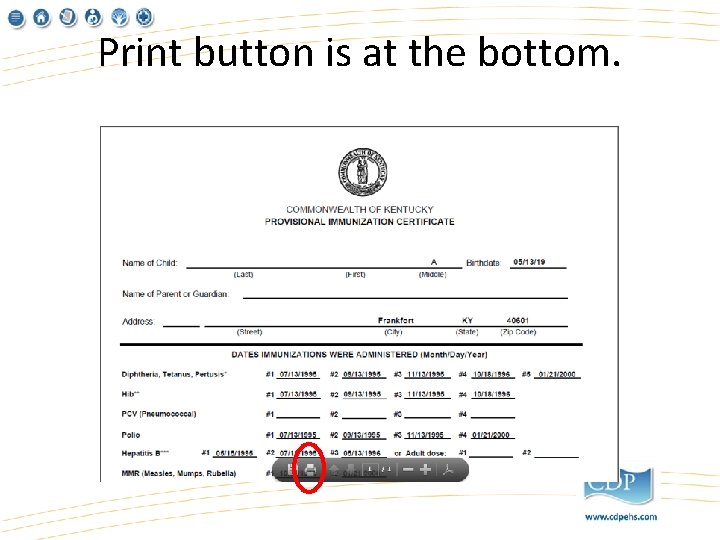 Print button is at the bottom. 