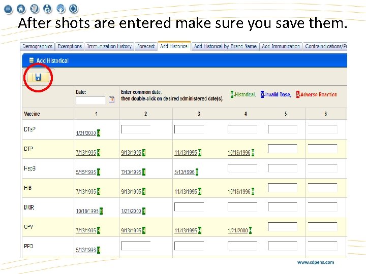 After shots are entered make sure you save them. 