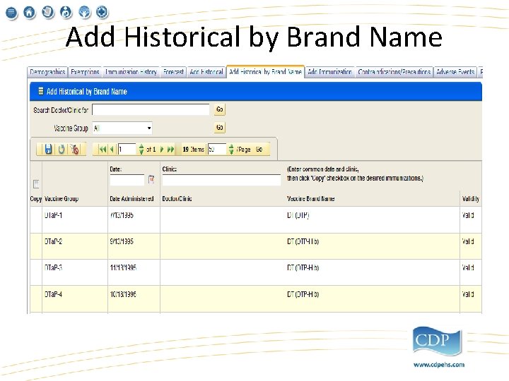 Add Historical by Brand Name 