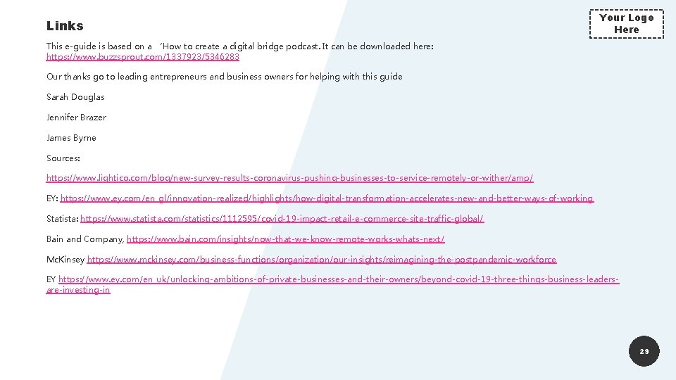 Links Your Logo Here This e-guide is based on a ‘How to create a Links Your Logo Here This e-guide is based on a ‘How to create a