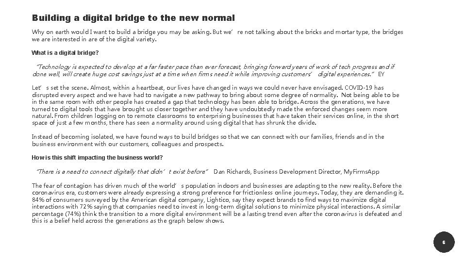 Building a digital bridge to the new normal Why on earth would I want Building a digital bridge to the new normal Why on earth would I want