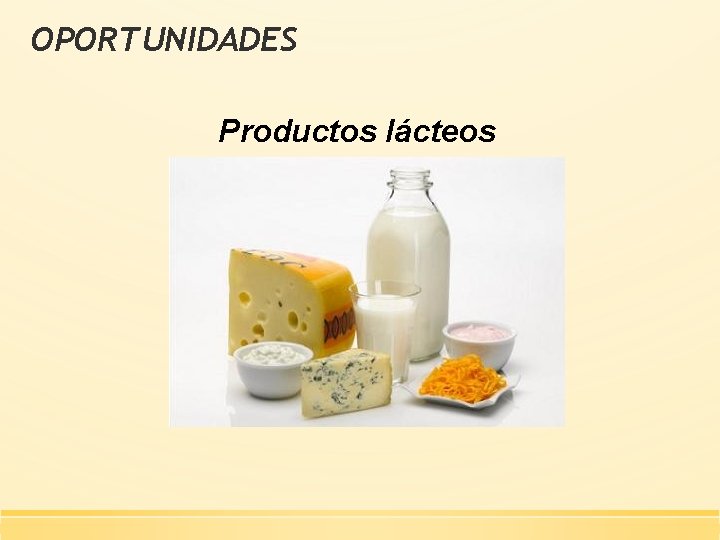 OPORTUNIDADES Productos lácteos 