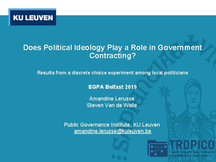 Does Political Ideology Play a Role in Government Contracting? Results from a discrete choice