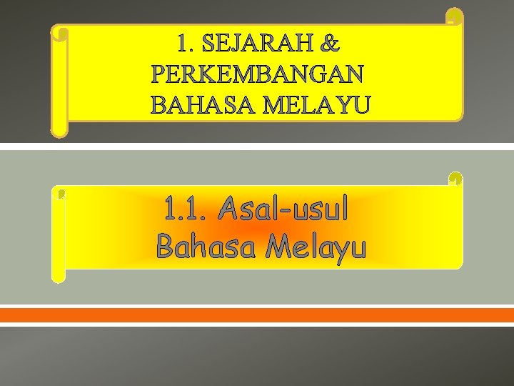 1. SEJARAH & PERKEMBANGAN BAHASA MELAYU 1. 1. Asal-usul Bahasa Melayu 