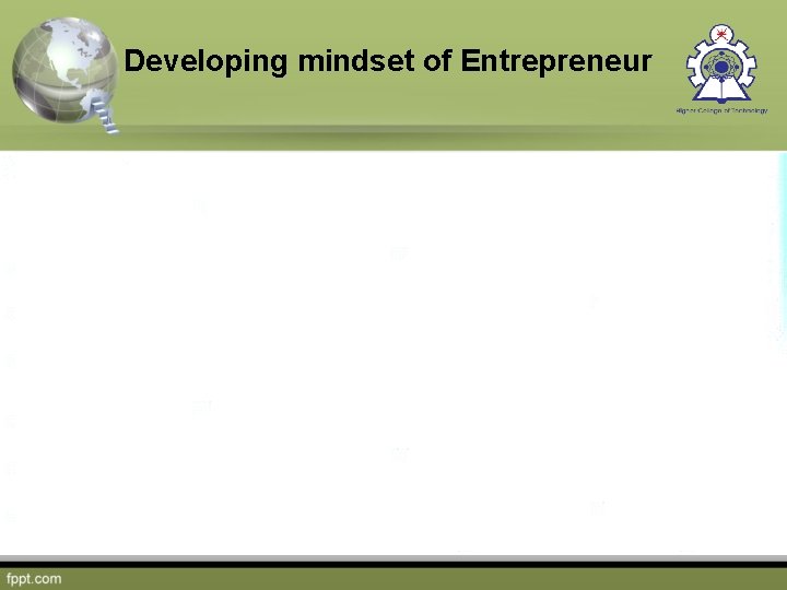 Developing mindset of Entrepreneur 