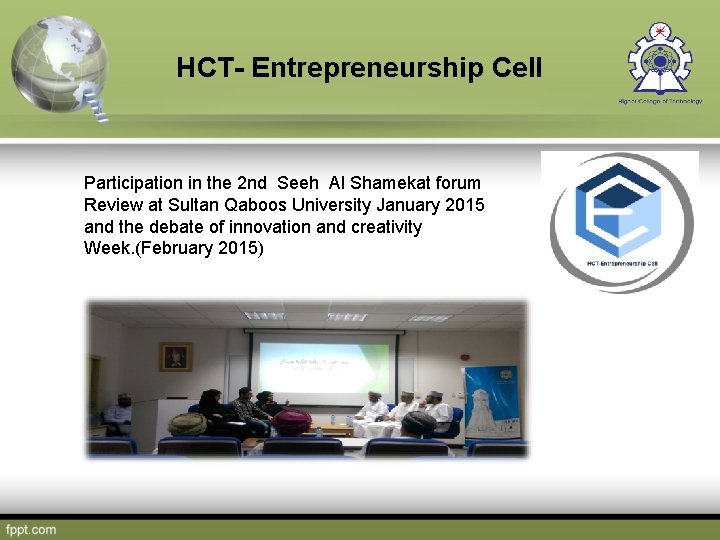 HCT- Entrepreneurship Cell Participation in the 2 nd Seeh Al Shamekat forum Review at