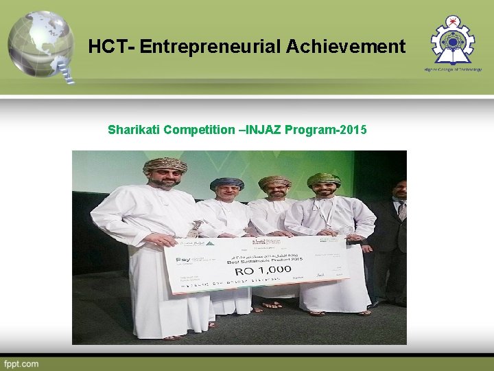 HCT- Entrepreneurial Achievement Sharikati Competition –INJAZ Program-2015 