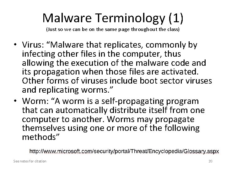 Malware Terminology (1) (Just so we can be on the same page throughout the Malware Terminology (1) (Just so we can be on the same page throughout the