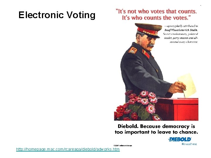 Electronic Voting http: //homepage. mac. com/rcareaga/diebold/adworks. htm 