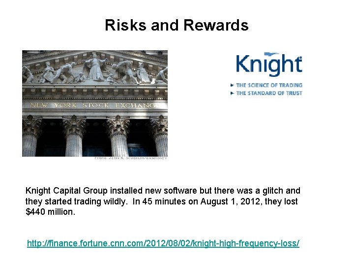 Risks and Rewards Knight Capital Group installed new software but there was a glitch