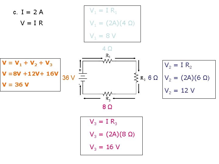 V 1 = I R 1 c. I = 2 A V 1 =