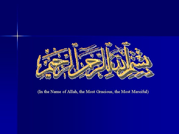 (In the Name of Allah, the Most Gracious, the Most Merciful) 