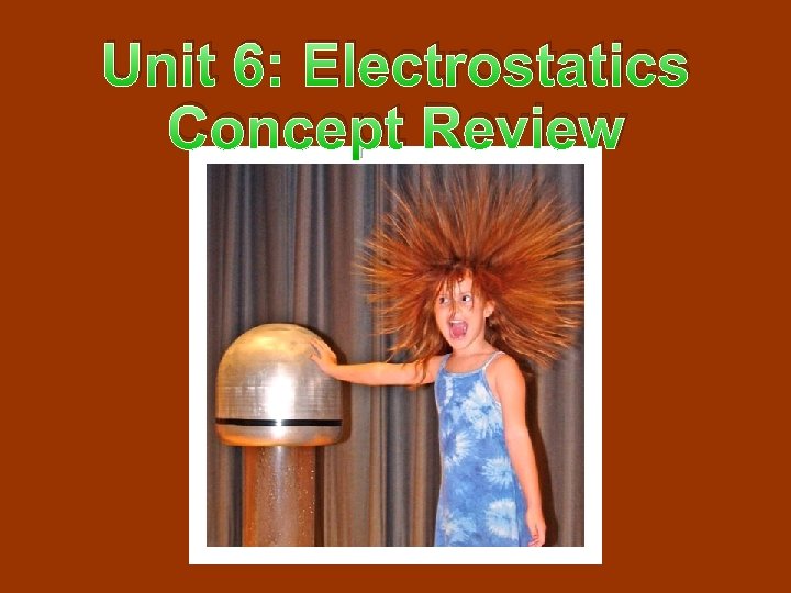 Unit 6: Electrostatics Concept Review 