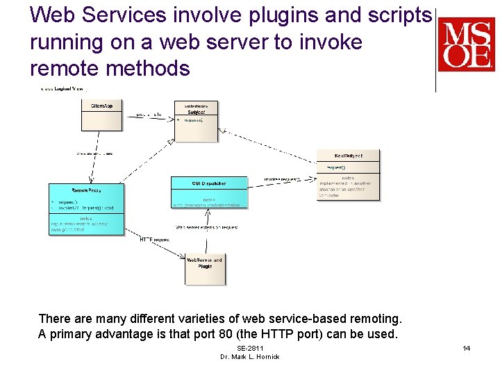 Web Services involve plugins and scripts running on a web server to invoke remote