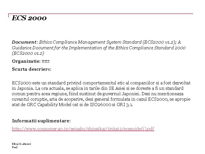 ECS 2000 Document: Ethics Compliance Management System Standard (ECS 2000 v 1. 2); A