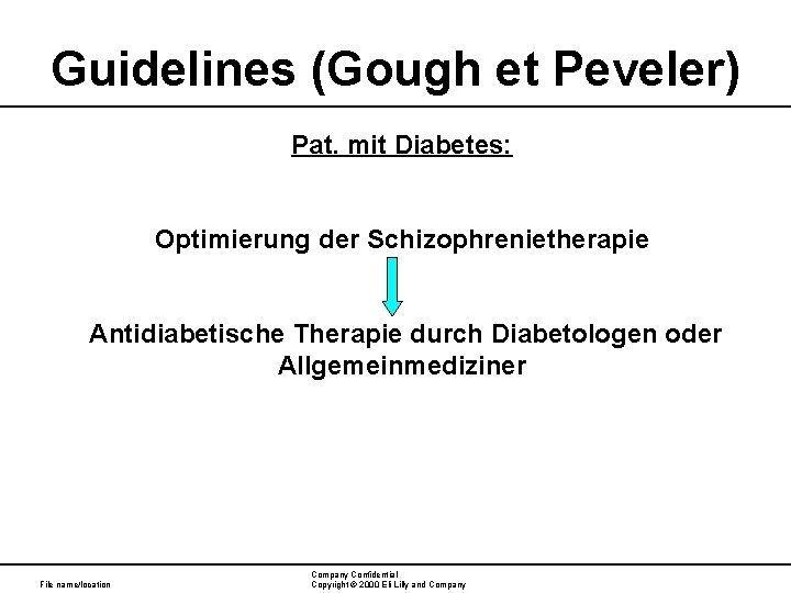 Guidelines (Gough et Peveler) Pat. mit Diabetes: Optimierung der Schizophrenietherapie Antidiabetische Therapie durch Diabetologen