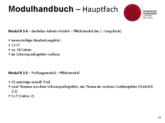 Modulhandbuch – Hauptfach Modul B 3. 4 – Bachelor-Arbeits-Modul – Pflichtmodul (im 1. Hauptfach)