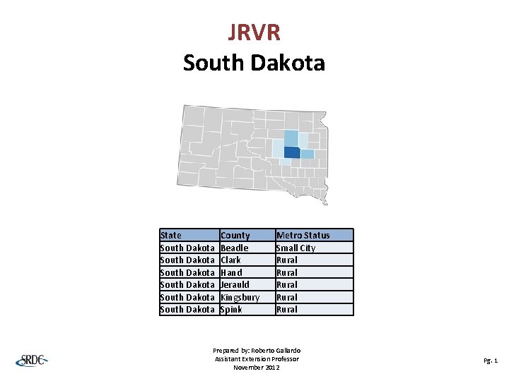 JRVR South Dakota State South Dakota South Dakota County Beadle Clark Hand Jerauld Kingsbury