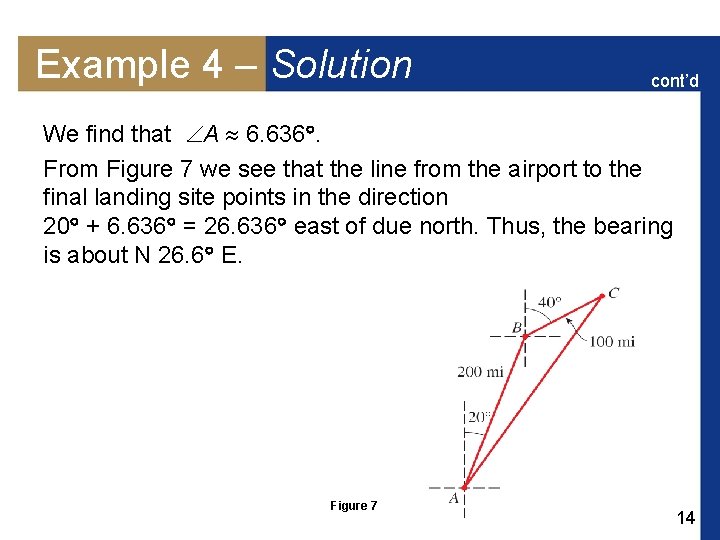 Example 4 – Solution cont’d We find that A 6. 636. From Figure 7