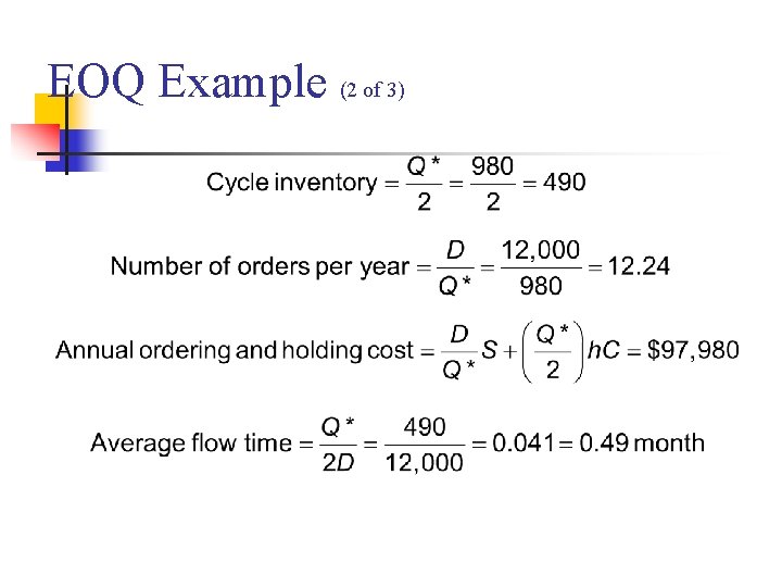 EOQ Example (2 of 3) 