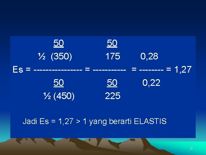 50 50 ½ (350) 175 0, 28 Es = -------- = ---- = 1,