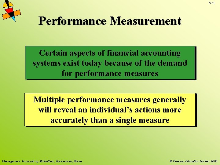 6 -12 Performance Measurement Certain aspects of financial accounting systems exist today because of