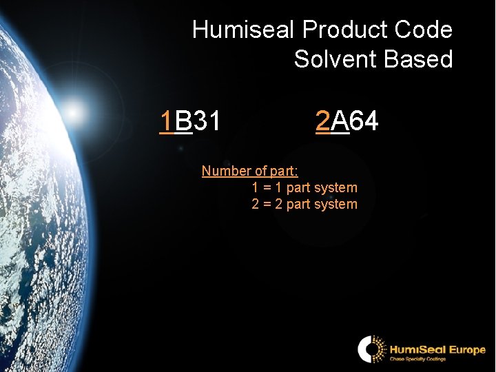 Humiseal Product Code Solvent Based 1 B 31 2 A 64 Number of part: