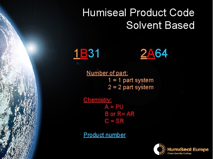 Humiseal Product Code Solvent Based 1 B 31 2 A 64 Number of part: