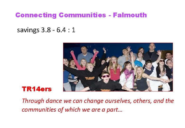 Connecting Communities - Falmouth savings 3. 8 - 6. 4 : 1 TR 14