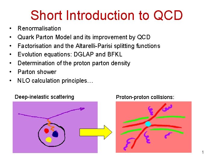 Short Introduction to QCD • • Renormalisation Quark Parton Model and its improvement by Short Introduction to QCD • • Renormalisation Quark Parton Model and its improvement by