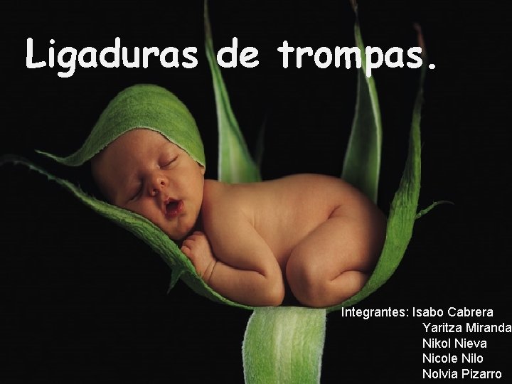 Ligaduras de trompas. LIGADURAS DE TROMPAS Integrantes: Isabo Cabrera Yaritza Miranda Nikol Nieva Nicole