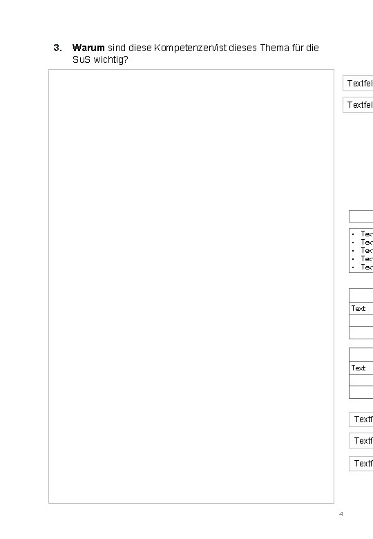 3. Warum sind diese Kompetenzen/ist dieses Thema für die Su. S wichtig? Textfeld •