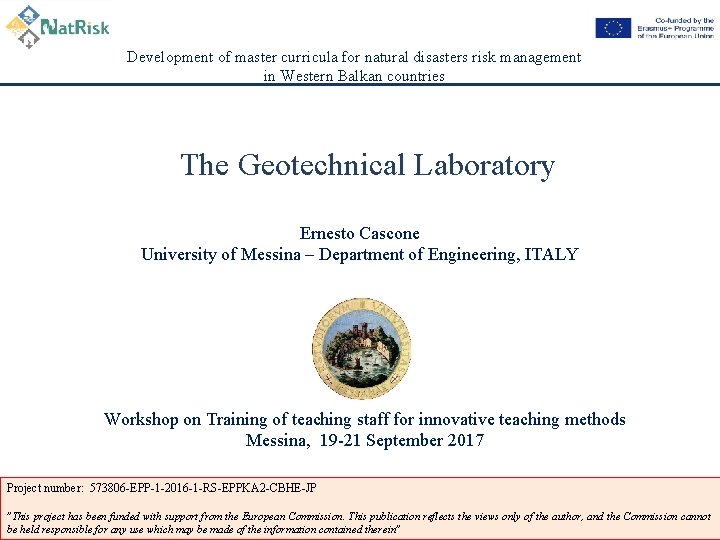 Development of master curricula for natural disasters risk management in Western Balkan countries The