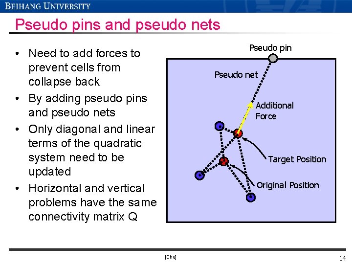 Pseudo pins and pseudo nets Pseudo pin • Need to add forces to prevent