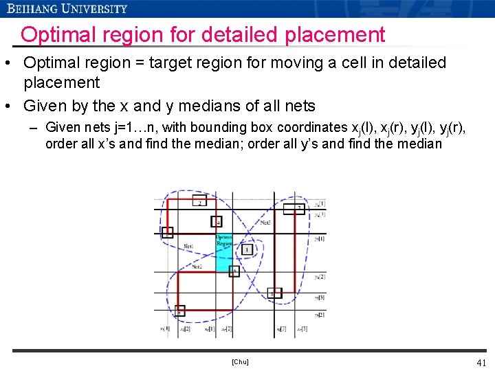 Optimal region for detailed placement • Optimal region = target region for moving a