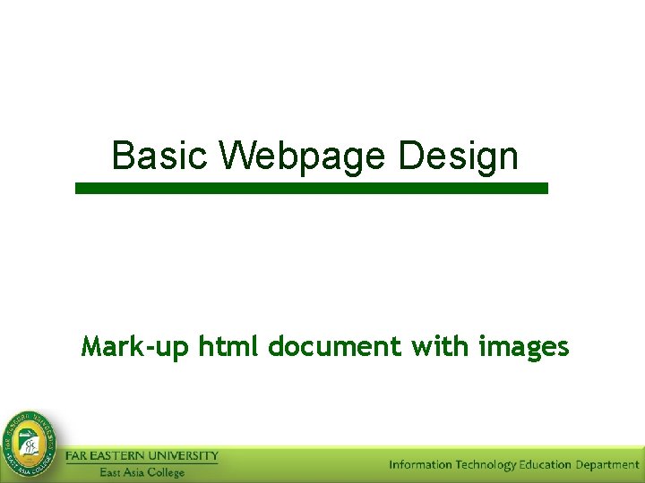  Basic Webpage Design Mark-up html document with images 