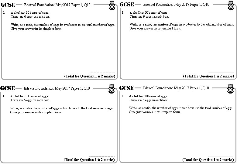 GCSE 1 A chef has 30 boxes of eggs. There are 6 eggs in GCSE 1 A chef has 30 boxes of eggs. There are 6 eggs in