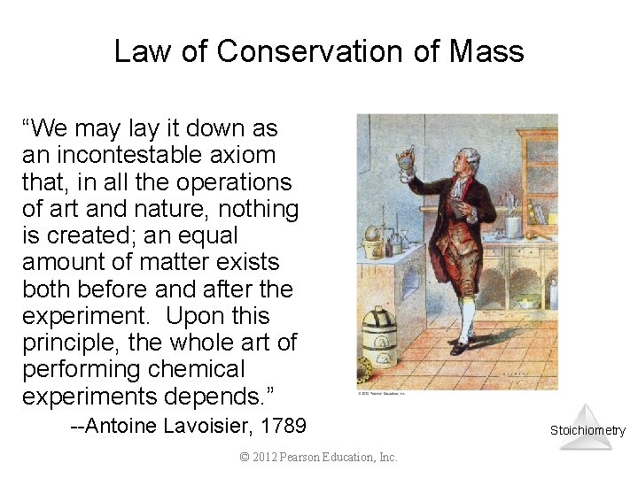 Law of Conservation of Mass “We may lay it down as an incontestable axiom