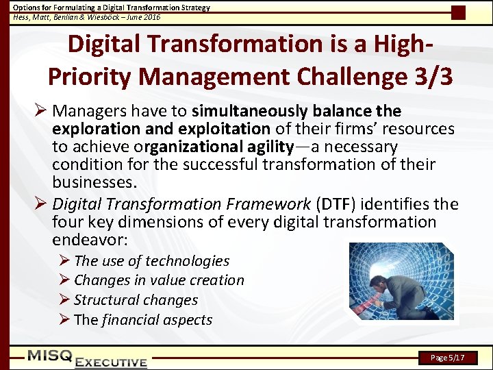 Options for Formulating a Digital Transformation Strategy Hess, Matt, Benlian & Wiesböck – June
