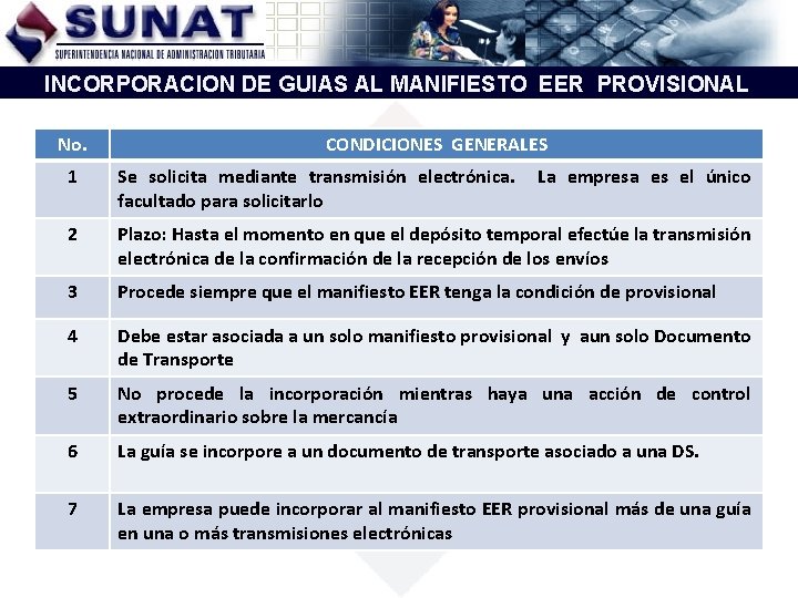 INCORPORACION DE GUIAS AL MANIFIESTO EER PROVISIONAL No. CONDICIONES GENERALES 1 Se solicita mediante INCORPORACION DE GUIAS AL MANIFIESTO EER PROVISIONAL No. CONDICIONES GENERALES 1 Se solicita mediante