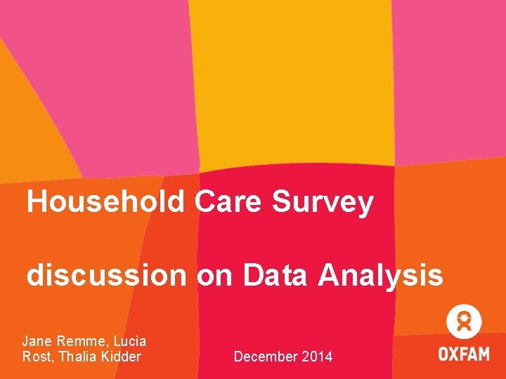 Jane Rost Household Care Survey discussion on Data Analysis Jane