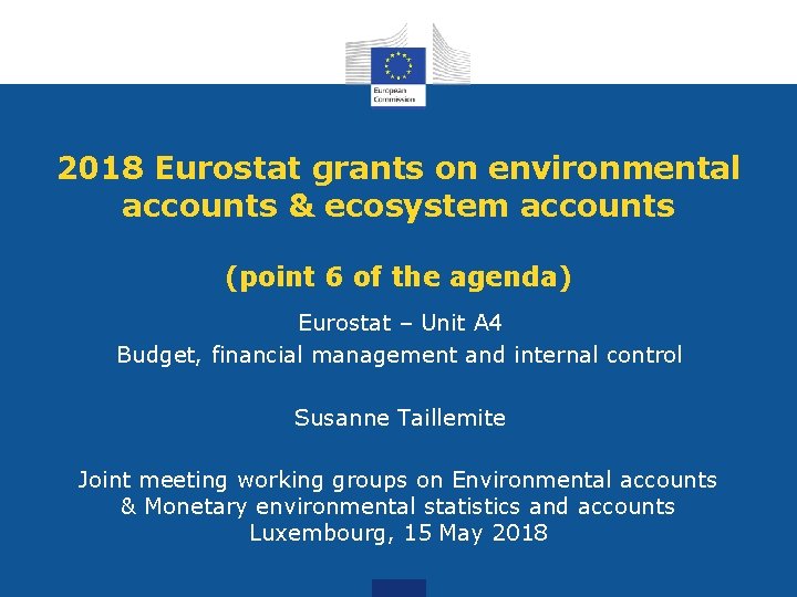 2018 Eurostat grants on environmental accounts & ecosystem accounts (point 6 of the agenda)