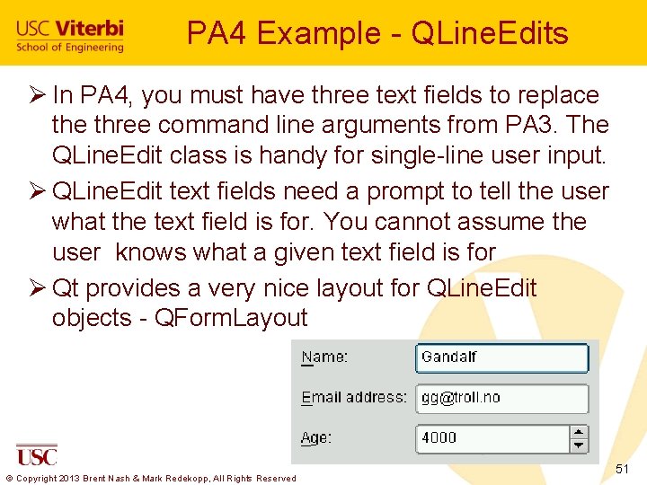 PA 4 Example - QLine. Edits Ø In PA 4, you must have three