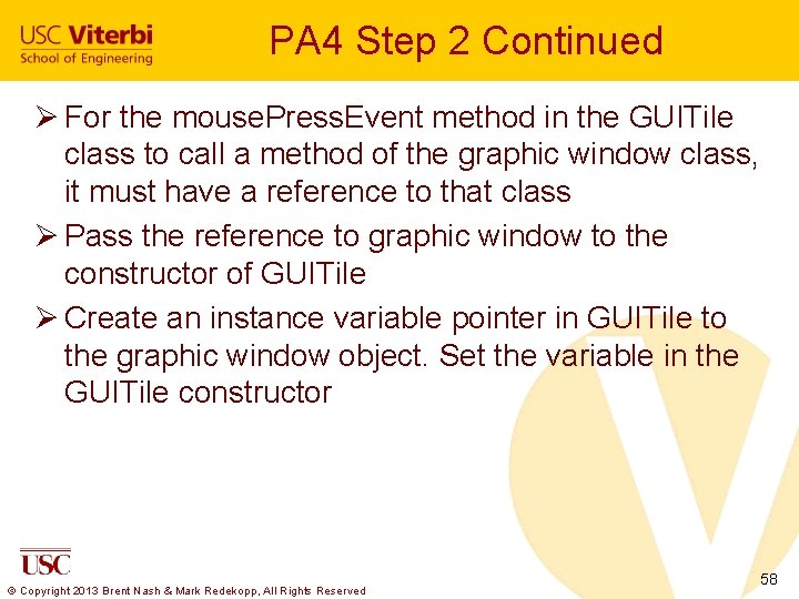 PA 4 Step 2 Continued Ø For the mouse. Press. Event method in the