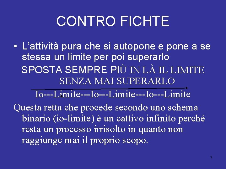 CONTRO FICHTE • L’attività pura che si autopone e pone a se stessa un