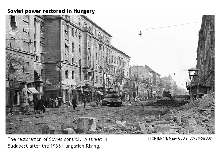 Soviet power restored in Hungary The restoration of Soviet control. A street in Budapest