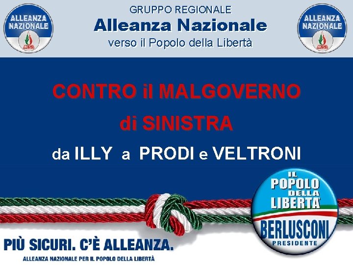 GRUPPO REGIONALE Alleanza Nazionale verso il Popolo della Libertà CONTRO il MALGOVERNO di SINISTRA